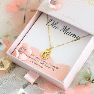 NASZYJNIK DLA MAMY MEDALION MAMA Z DZIECKIEM STAL CHIRURGICZNA