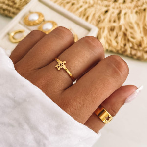 PIERŚCIONEK ŻÓŁWIK ZE STALI CHIRURGICZNEJ