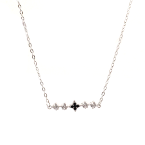 ŁAŃCUSZEK CHOKER STAL CHIRURGICZNA SREBRNY KRYSZTAŁKI