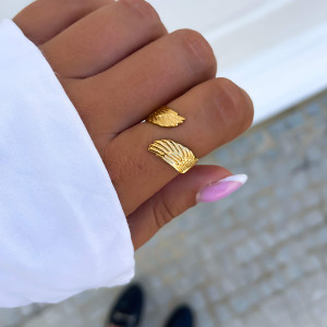 PIERŚCIONEK ZŁOTA OBRĄCZKA SKRZYDŁA STAL CHIRURGICZNA