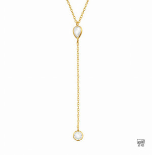 NASZYJNIK SREBRO POZŁACANE PRÓBA 925 BODY CHAIN WPADAJĄCY KRYSZTAŁEK