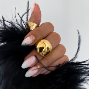 PIERŚCIONEK KULA KLASYCZNY STAL CHIRURGICZNA KOLOR ZŁOTY