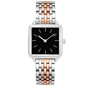 ZEGAREK BRANSOLETA KWADRATOWA TARCZA SREBRNY ROSE GOLD CLASSY
