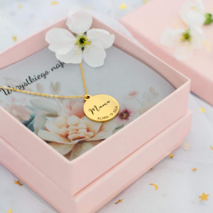 NASZYJNIK DLA MAMY GRAWER MAMA IMIONA PERSONALIZACJA STAL CHIRURGICZNA