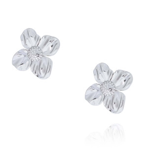 KOLCZYKI SREBRNE KWIATY ZE STALI CHIRURGICZNEJ