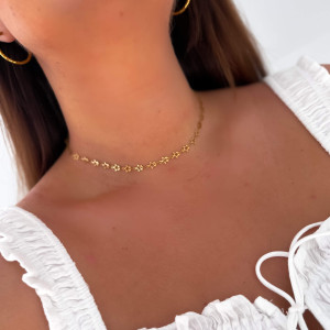 NASZYJNIK CHOKER ZŁOTE GWIAZDKI ZE STALI CHIRURGICZNEJ