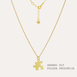 NASZYJNIK SREBRO POZŁACANE PRÓBA 925 PUZZEL PREZENT DLA PRZYJACIÓŁKI