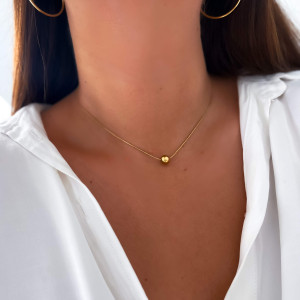 NASZYJNIK ŻMIJKA Z KULECZKĄ CHOKER ZE STALI CHIRURGICZNEJ POZŁACANY