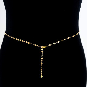 POZŁACANY ŁAŃCUSZEK ZE STALI CHIRURGICZNEJ BODY CHAIN BELLY CHAIN NA BRZUCH BOHO