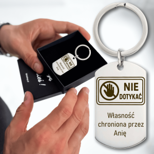 BRELOK DO KLUCZY PERSONALIZOWANY ZABAWNY PREZENT DLA CHŁOPAKA STAL CHIRURGICZNA 316L GRAWER
