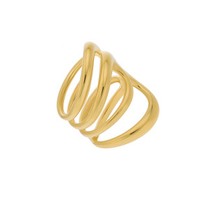 PIERŚCIONEK ZE ZŁOTEJ STALI 316L OTWARTY MINIMALISTYCZNA FORMA I KOBIECY STYL