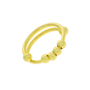 PIERŚCIONEK ANTYSTRESOWY ZŁOTY Z KULKAMI KLASYCZNY DODATEK W NOWOCZESNEJ FORMIE