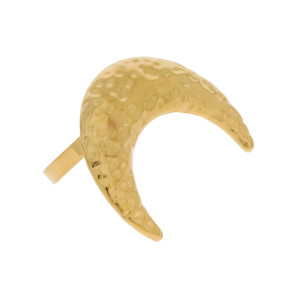 ZŁOTY PIERŚCIONEK PÓŁKSIĘŻYC HAMMERED – REGULOWANY MODEL