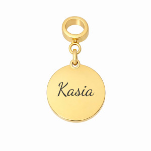 CHARMS DO BRANSOLETKI MODUŁOWEJ "MY STORY" OKRĄGŁA BLASZKA Z GRAWEREM IMIENIA