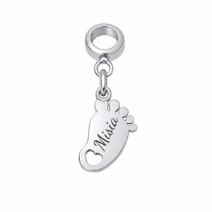 CHARMS DO BRANSOLETKI MODUŁOWEJ "MY STORY" STÓPKA DZIECKA Z GRAWEREM SREBRNY