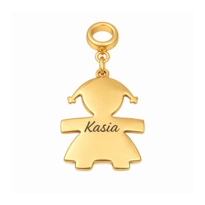 CHARMS DO BRANSOLETKI MODUŁOWEJ "MY STORY" ZŁOTY SYMBOL DZIEWCZYNKI GRAWER IMIENIA
