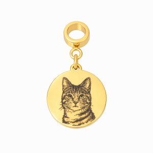 CHARMS DO BRANSOLETKI MODUŁOWEJ "MY STORY" KÓŁKO Z GRAWEREM UKOCHANEGO ZWIERZAKA - RYSUNEK