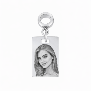 CHARMS DO BRANSOLETKI MODUŁOWEJ "MY STORY" SREBRNY PROSTOKĄT Z GRAWEREM UKOCHANEJ OSOBY W TECHNICE MONEY PRINT