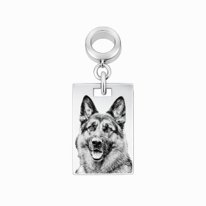 CHARMS DO BRANSOLETKI MODUŁOWEJ "MY STORY" SREBRNY PROSTOKĄT Z GRAWEREM UKOCHANEGO PUPILA W TECHNICE MONEY PRINT
