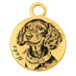CHARMS UNIWERSALNY ZŁOTE KÓŁKO GRAWER ZDJĘCIA DO BRANSOLETEK I NASZYJNIKÓW ŚREDNICA 1,8 CM
