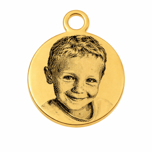 CHARMS UNIWERSALNY ZŁOTE KÓŁKO GRAWER ZDJĘCIA DO BRANSOLETEK I NASZYJNIKÓW ŚREDNICA 1,5 CM