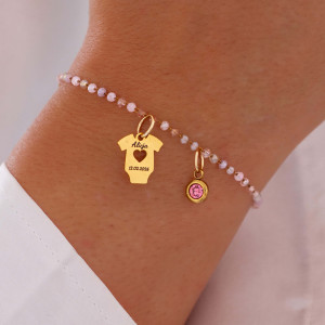 NASZYJNIK PERSONALIZOWANY ŚPIOSZKI Z GRAWEREM PREZENT NA NARODZINY DZIECKA DLA MAMY
