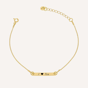 BRANSOLETKA I LOVE YOU Z GRAWEREM SREBRO 925 PERSONALIZOWANY PREZENT DLA NIEJ