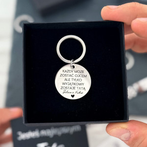 BRELOK DLA TATY Z GRAWEREM IMION DZIECI – „WYJĄTKOWY TATA” PERSONALIZOWANY PREZENT