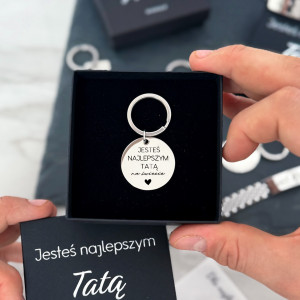 BRELOK DLA TATY Z GRAWEREM – PERSONALIZOWANY PREZENT „JESTEŚ NAJLEPSZYM TATĄ” STAL NIERDZEWNA