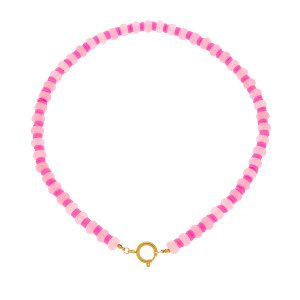 NASZYJNIK KAMIENIE NATURALNE I KOLOROWE KORALIKI LETNI RÓŻOWY CHOKER BAZA DO ZAWIESZEK