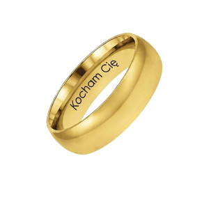 PIERŚCIONEK Z GRAWEREM KOCHAM CIĘ ZE STALI CHIRURGICZNEJ 316L PERSONALIZOWANY PREZENT