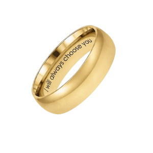 ZŁOTY PIERŚCIONEK Z NAPISEM I WILL ALWAYS CHOOSE YOU Z POZŁACANEJ STALI CHIRURGICZNEJ 316L