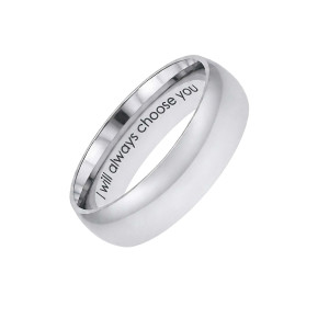 SREBRNY PIERŚCIONEK Z NAPISEM I WILL ALWAYS CHOOSE YOU Z POSREBRZANEJ STALI CHIRURGICZNEJ 316L