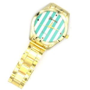 ZEGAREK ZŁOTY MIĘTOWE PASKI