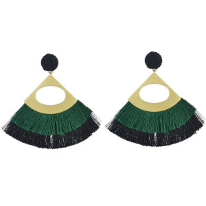 KOLCZYKI FRĘDZLE CIENIOWANE ZIELONE