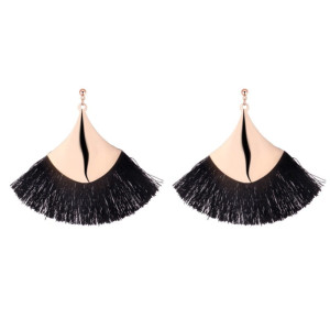 KOLCZYKI BLASZKI CHWOSTY CZARNE