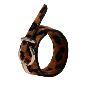 BRANSOLETKA ANIMAL PRINT CĘTKI CIEMNE KÓŁKO