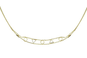 CHOKER STAL ZŁOTY TRÓJKĄT KOŁO