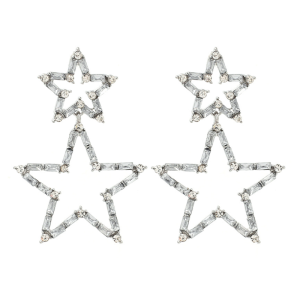 KOLCZYKI SREBRNE GWIAZDKI KRYSZTAŁKI