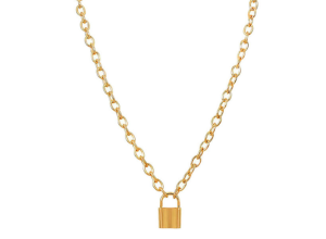 NASZYJNIK STAL ZŁOTY ŁAŃCUCH KŁÓDKA MISSMAD