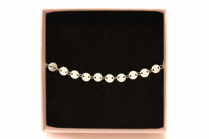 BRANSOLETKA SREBRNA BLASZKI KÓŁECZKA