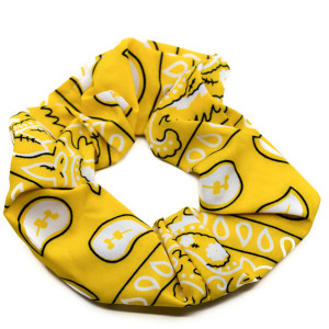 GUMKA DO WŁOSÓW SCRUNCHIE WZORY BOHO BANDAMA ŻÓŁTA