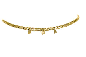 NASZYJNIK STAL ZŁOTY ŁAŃCUCH CHOKER LITERKI IMIĘ EWA