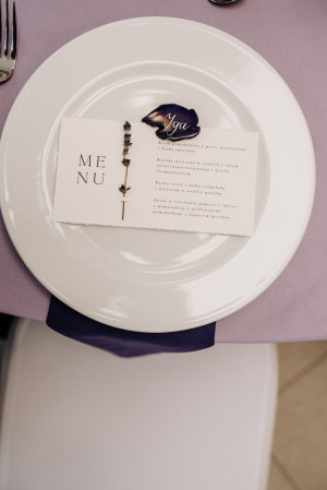 Menu "Flower" z suszonymi kwiatami - Biała gipsówka
