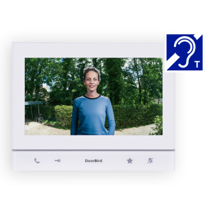 Wewnętrzna stacja wideodomofonowa IP DoorBird A1103T Polar White Edition z ekranem dotykowym i białą ramką wyświetlacza