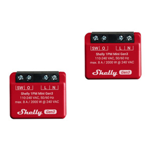 Zestaw 2 Sterowników Shelly 1PM Mini Gen4 Zigbee/Matter
