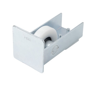 Rolka najazdowa 80 z zakończeniem, do bramy przesuwnej - kółko z tworzywa, do szyny 80 x 80 x 5 mm, ocynkowana