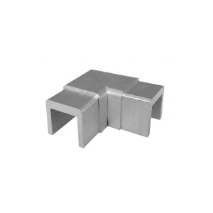 Kolano aluminiowe, narożne, poziome do pochwytu nakładanego na szkło PS1031 - 90 stopni, szkło 16 - 17,52 mm, anoda matowa