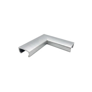 Kolano aluminiowe, narożne, poziome do pochwytu nakładanego na szkło PS6728 - 90 stopni, szkło 16 - 17,52 mm, anoda matowa