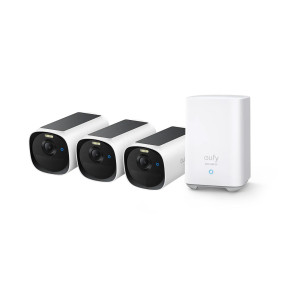 Zestaw 3 kamer eufyCam E40 + stacja HomeBase S280 - 2K, MaxColor Vision, Apple HomeKit, Amazon Alexa, Google Home